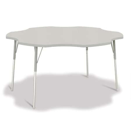 Jonti-Craft Berries Six Leaf Activity Table, 60 in., A-height, Freckled Gray/Gray/Gray 6458JCA000